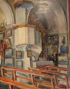 Interior De Iglesia. by Francisco Planas Doria