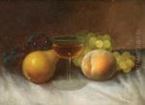 Still Life With Fruit & Wine Glass by Carducious Plantagenet Ream