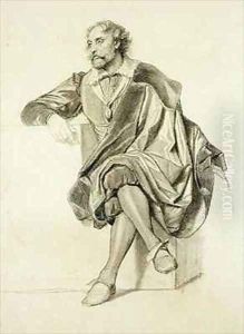 Study for the Portrait of Peter Paul Rubens 1577-1640 by Hippolyte (Paul) Delaroche