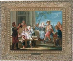 Compagnia All""""aperto Che Balla E Beve by Johann Georg Platzer