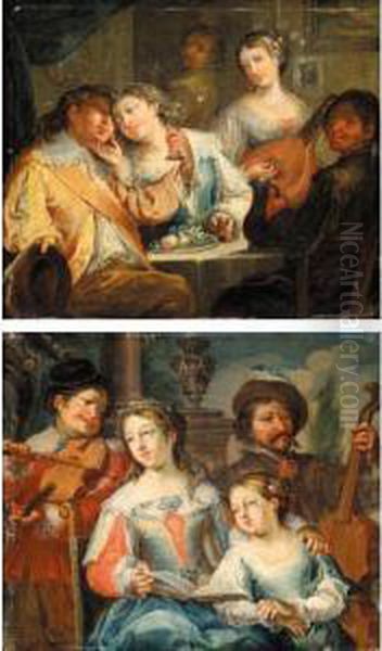 A Family Group Singing, A Man Playing An Instrument Behind - view 1