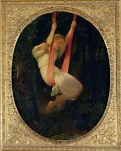 Young Girl on a Swing by Hippolyte (Paul) Delaroche