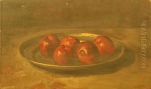 Hooiberg En Een Stilleven Met Appels. Een Gesigneerd by George, Jurgen Pletser