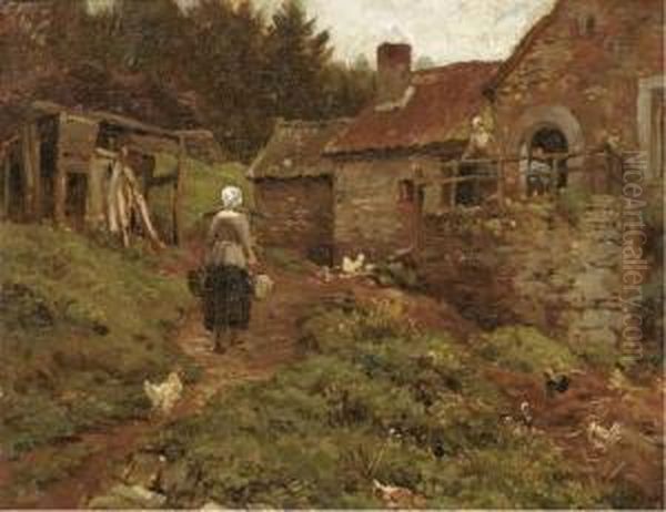 A Milkmaid Before A Farmstead - view 1