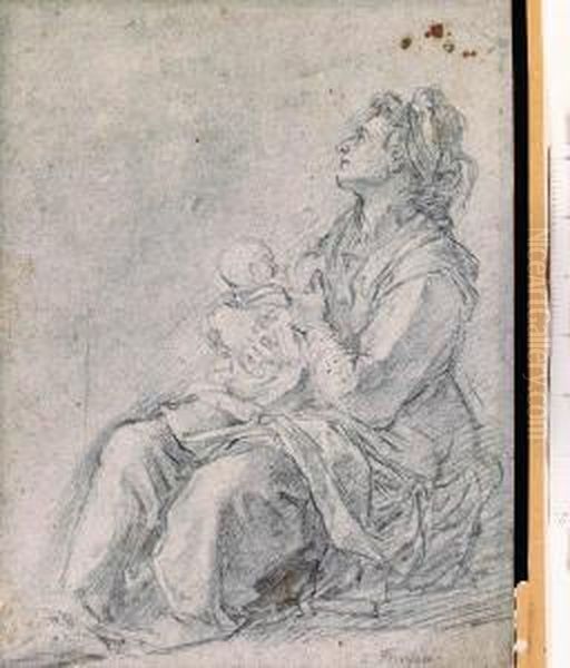 A Seated Woman Holding A Baby - view 1