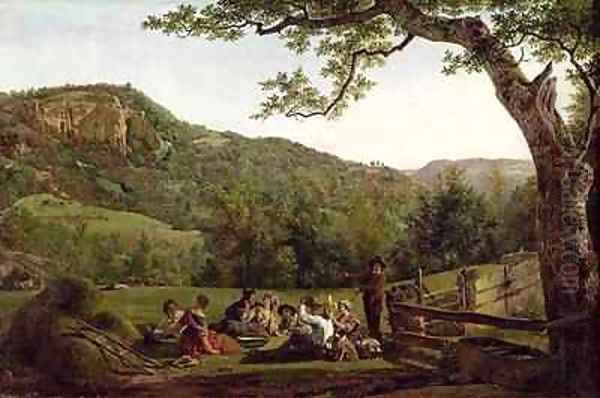 Haymakers Picnicking in a Field - view 1
