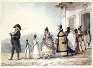 A Government Employee Leaving Home with his Family and Servants by Jean Baptiste Debret