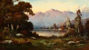 Lake In A Summer Landscape by Alexis Matthew Podchernikoff