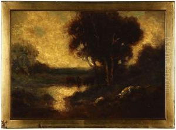 Nocturnal Pastoral With Cows - view 1