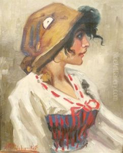 Gypsy Woman In Profile by Alexis Matthew Podchernikoff