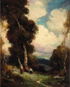 Landscape With Figures by Alexis Matthew Podchernikoff