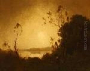 Nocturnal Coastal Landscape S L/l: A.m. Podchernikoff O/c 8x10 by Alexis Matthew Podchernikoff