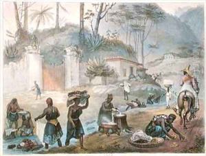 Black Washerwomen by a River by Jean Baptiste Debret