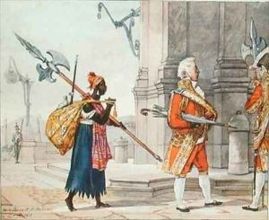 A White Man and his Slave Carrying his Belongings in 1822 by Jean Baptiste Debret