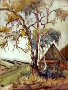 Birken Mit Hexenhaus In Waltersdorfin Der Lausitz by Rudolf Poeschmann