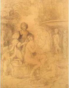[scene Troubadour, Baigneuse A La Fontaine]