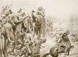 Barbar introduces field guns at Panipat by Ambrose Dudley
