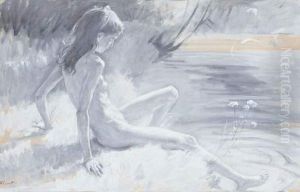 Jeune Femme Nue Au Bord De L'eau