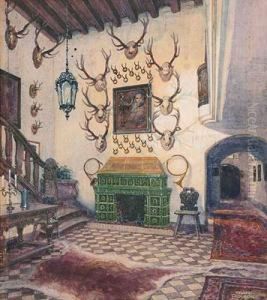Halle Eines Jagdschlosses by Franz Poledne