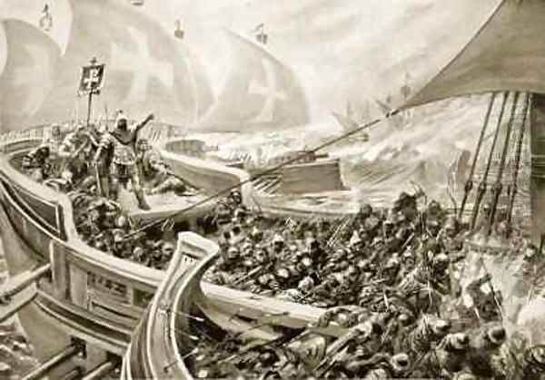Leo IIIs victory over the Saracens at Constantinople - view 1