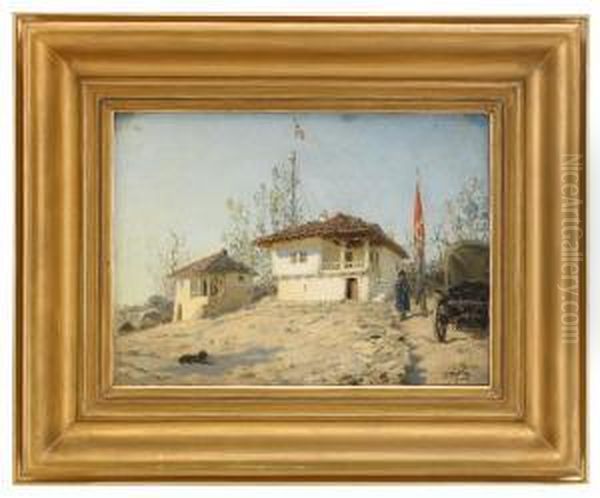 The Residence Of Tsarevich
Alexander Alexandrovich In The Village Of Brestovtse, Guarded By A
Cossack Soldier During The Russo-turkish Conflict In The Balkans - view 1