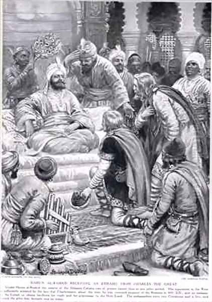 Harun al Rashid receiving an embassy from Charles the Great - view 1