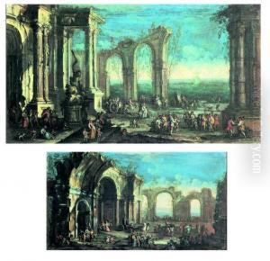 Capricci Architettonici Con Figure E Rovine by Gherardo Poli