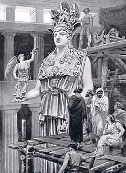 Pericles visits Phidias in the Parthenon - view 1