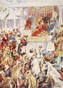 The Khan Jhan shows Akbar his princely captives by Ambrose Dudley