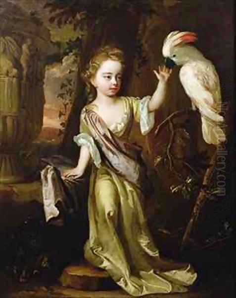 Portrait of a Young Girl with a Cockatoo - view 1