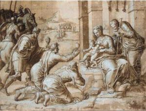 The Adoration Of The Magi by Polidoro Da Caravaggio (Caldara)