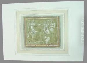 Scene From Antiquity With Supplicants by Polidoro Da Caravaggio (Caldara)