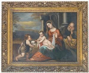 The Holy Family With The Infant Saint John Thebaptist by Polidoro Lanzani (see Polidoro Da Lanciano)