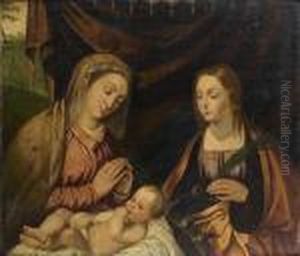 Vierge A L'enfant Avec Sainte Catherine D'alexandrie by Polidoro Lanzani (see Polidoro Da Lanciano)