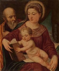 Sacra Famiglia by Polidoro Lanzani (see Polidoro Da Lanciano)