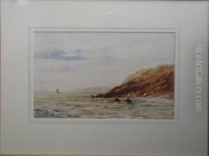 Boat Off Rocky Shore Land