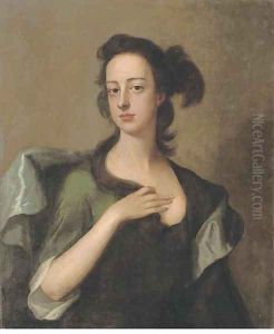Portrait of Margaret Cavendish Bentinck, 2nd Duchess of Portland (1714-1785), half-length, in a green dress and mantle by Michael Dahl