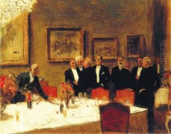Members Of The Feszek Club (from
 The Left: Istvan Csok, Oszkarglatz, Adolf Fenyes, Falus, Zador, 
Zsigmond Kisfaludi Strobl, Tiborpolya, Bela Ivanyi Grunwald) - view 1