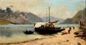 Paesaggio Con Pescatori by Silvio Poma