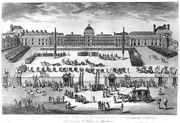 Napoleon Bonaparte 1769-1821 First Consul Reviewing his Troops in the courtyard of the Tuileries Palace - view 1