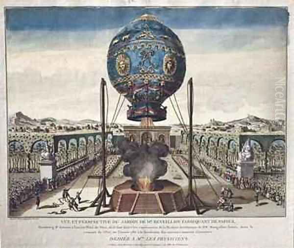 View of the Montgolfier Brothers Balloon Experiment in the Garden of M Reveillon on the 19th of October - view 1