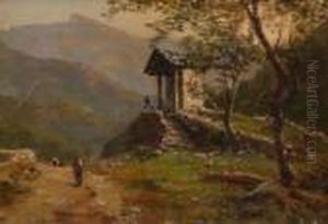 Gebirgslandschaft Mit
Wegkapelle. by Silvio Poma