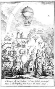 Allegory made during the period of the French revolution illustrating the benefits to mankind of technical and and scientific discoveries by Claude Louis Desrais