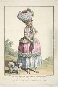 Pretty Woman in a Deshabille by Claude Louis Desrais