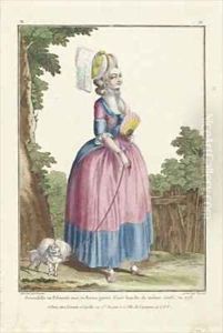 Young Woman in a Polonaise Dress 2 by Claude Louis Desrais