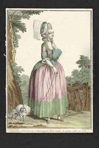 Young Woman in a Polonaise Dress by Claude Louis Desrais
