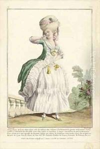 Young Lady of Lyon in a taffeta Piedmontese dress by Claude Louis Desrais