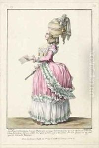 Young Lady in a Circassienne dress of Italian gauze 2 by Claude Louis Desrais