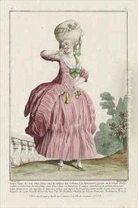Young Lady of Lyon in a taffeta Piedmontese dress 2 by Claude Louis Desrais