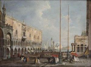 La Piazzetta Et Le Palais Des Doges A Venise by Giuseppe Ponga